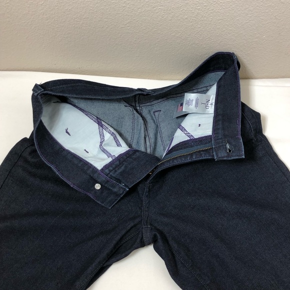 NYDJ Made in USA Stretchy Mid Rise Embellished Back Pockets Bootcut Dark Jeans 4 - Picture 4 of 16